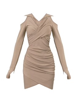 Hooded Tight Asymmetrical Dress