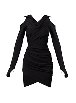 Hooded Tight Asymmetrical Dress