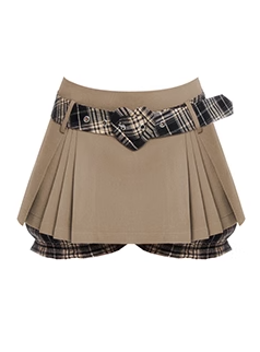 Hot Girl European Check Culottes