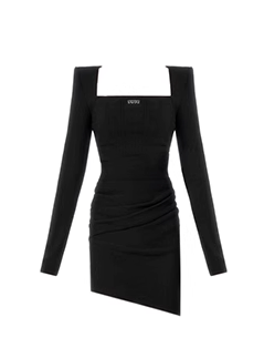 Square Neck Tight Asymmetrical Dress