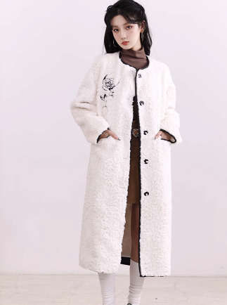 Rose Boa Long Coat