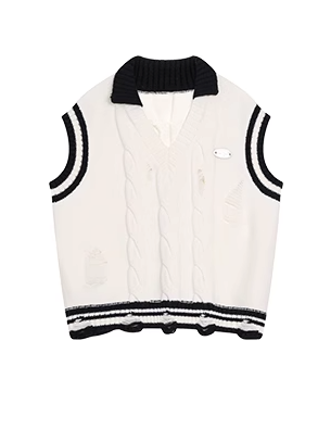 College Loose Knit Vest