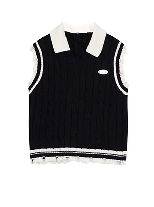 College Loose Knit Vest