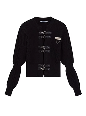 Leather Buckle Mode Knit