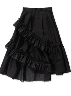 Black Frilled Sheer Skirt