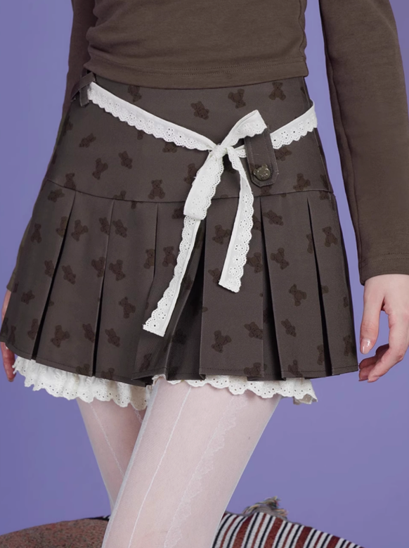 リトルメニーベアプリーツスカート