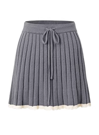 Milky Woody Lace Knit Sweater Cardigan + Pleated Skirt