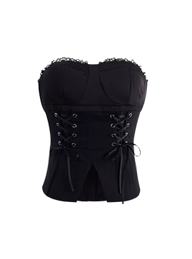 Race chabe top + high waist chu skirt [Reserved product]