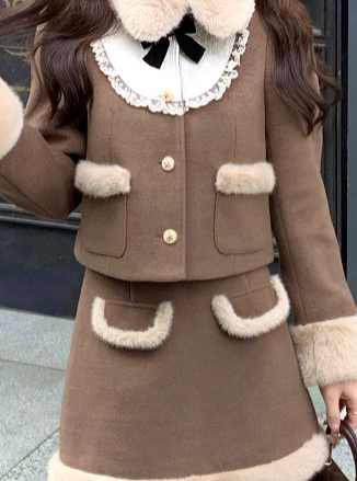 Walnut Far Doll Jacket + Furdable Pocket Skirt