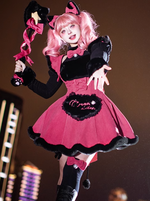 Sweet Girly Ribbon Top + Love Suspender Skirt