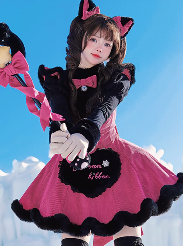 Sweet Girly Ribbon Top + Love Suspender Skirt