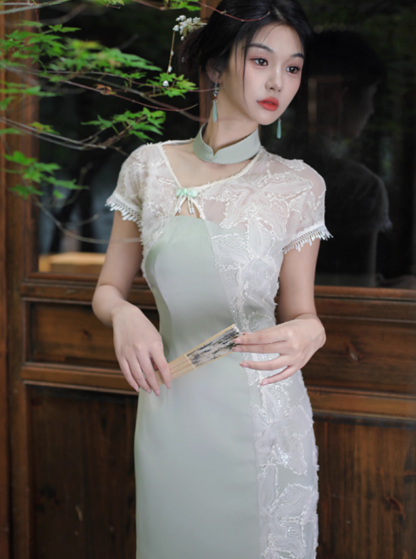 Classic Satin Cheongsam Dress