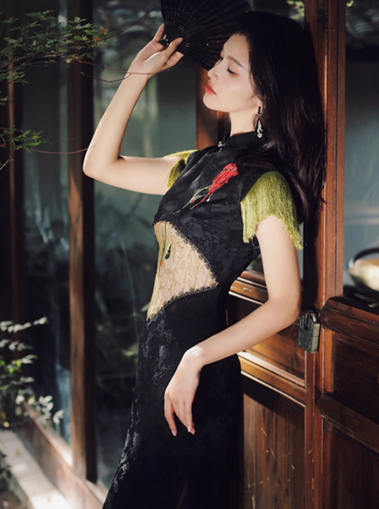 Tassel Sleeve Chinese Dress