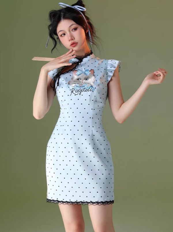 Ice Blue Dot Dress