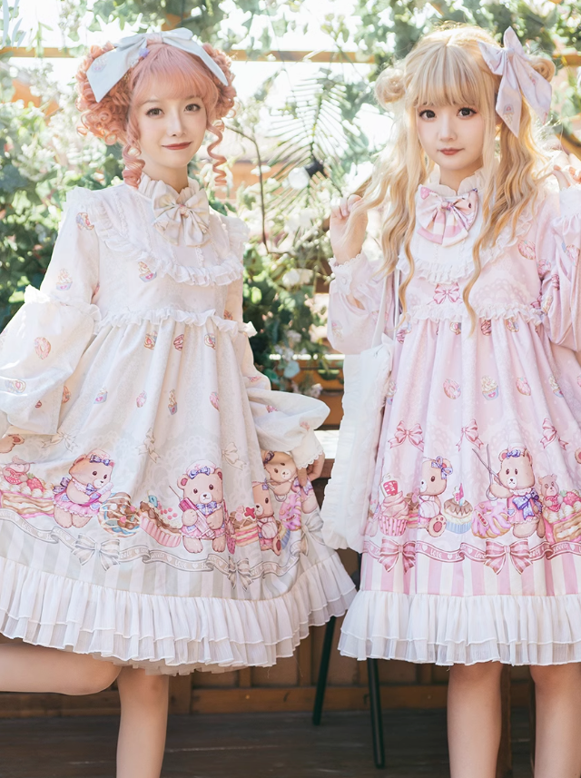 Nurse Bear Gemini Long Lolita Dress