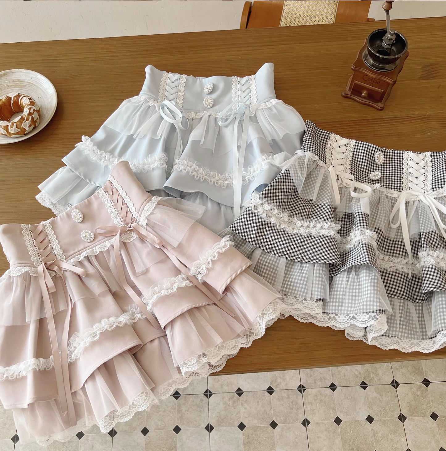 Sweet Ribbon Lace Cake Skirt