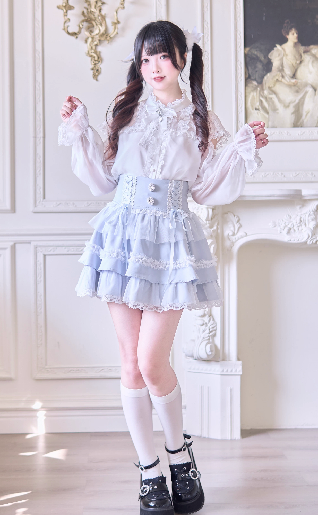 Sweet Ribbon Lace Cake Skirt