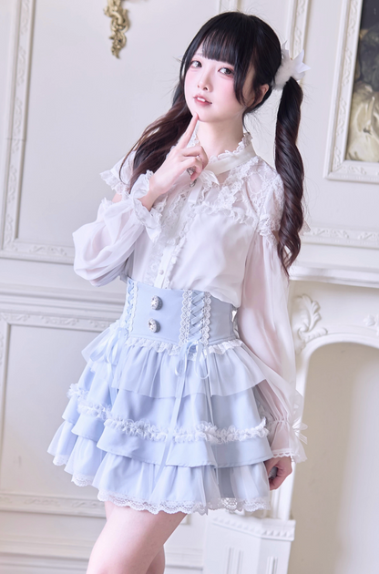 Sweet Ribbon Lace Cake Skirt