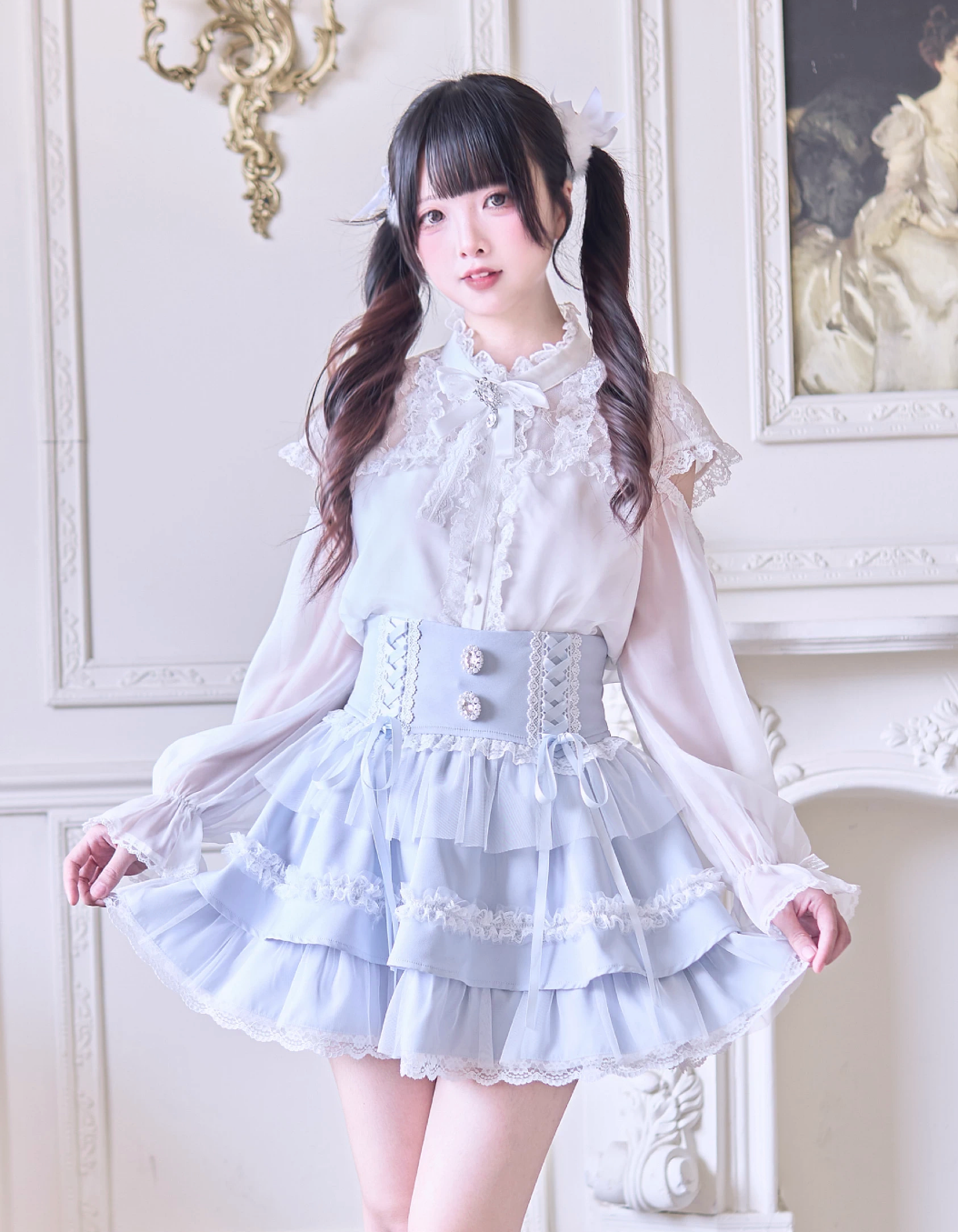 Sweet Ribbon Lace Cake Skirt