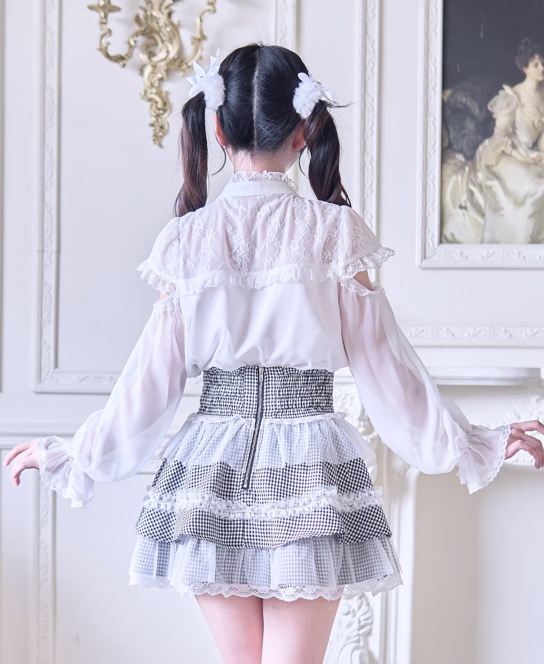 Sweet Ribbon Lace Cake Skirt