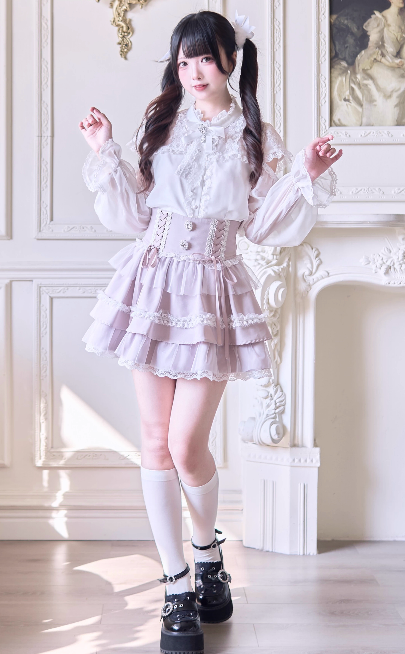 Sweet Ribbon Lace Cake Skirt