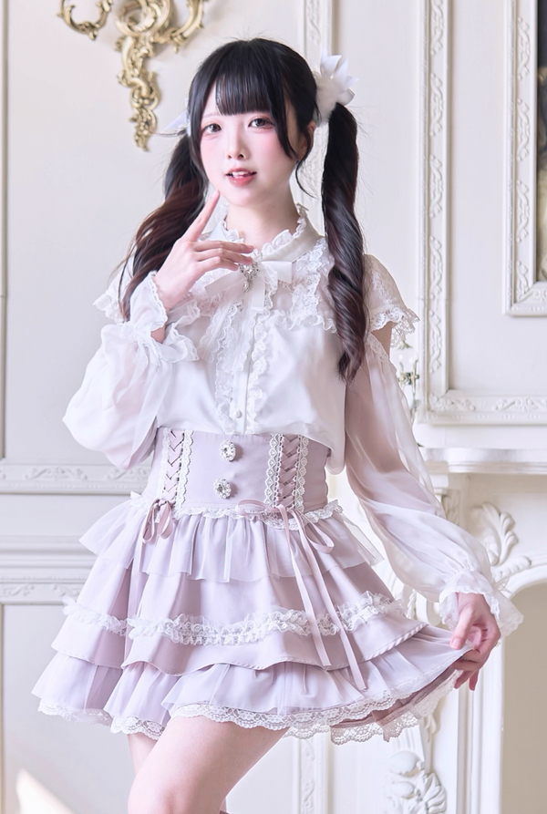 Sweet Ribbon Lace Cake Skirt