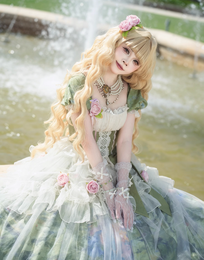 [Pre-order Deadline: May 15] Monet Garden Oil Handle Classical Chiffon Dress + Bustier