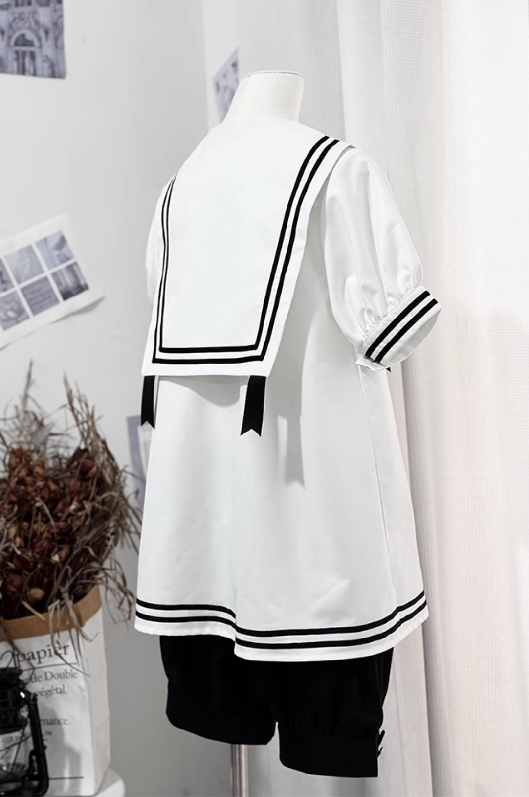 ホワイトブラックゴシックセーラーセットアップ
