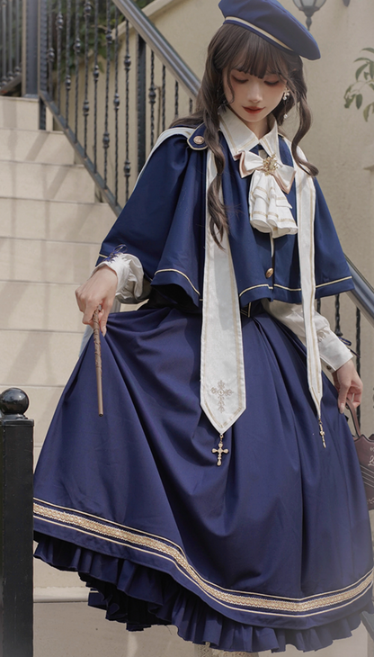 [Pre-order Deadline: August 30] Church Choir Gothic Cape Dress Set + Classical Blouse