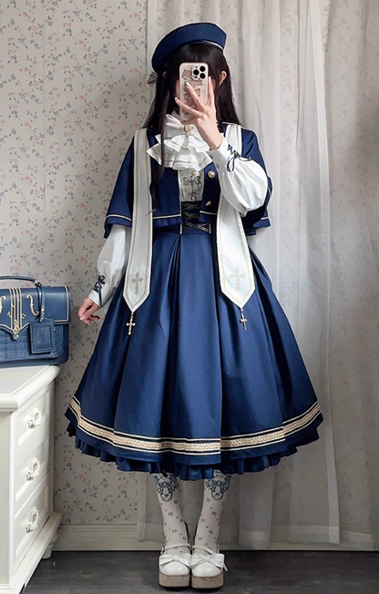 [Pre-order Deadline: August 30] Church Choir Gothic Cape Dress Set + Classical Blouse