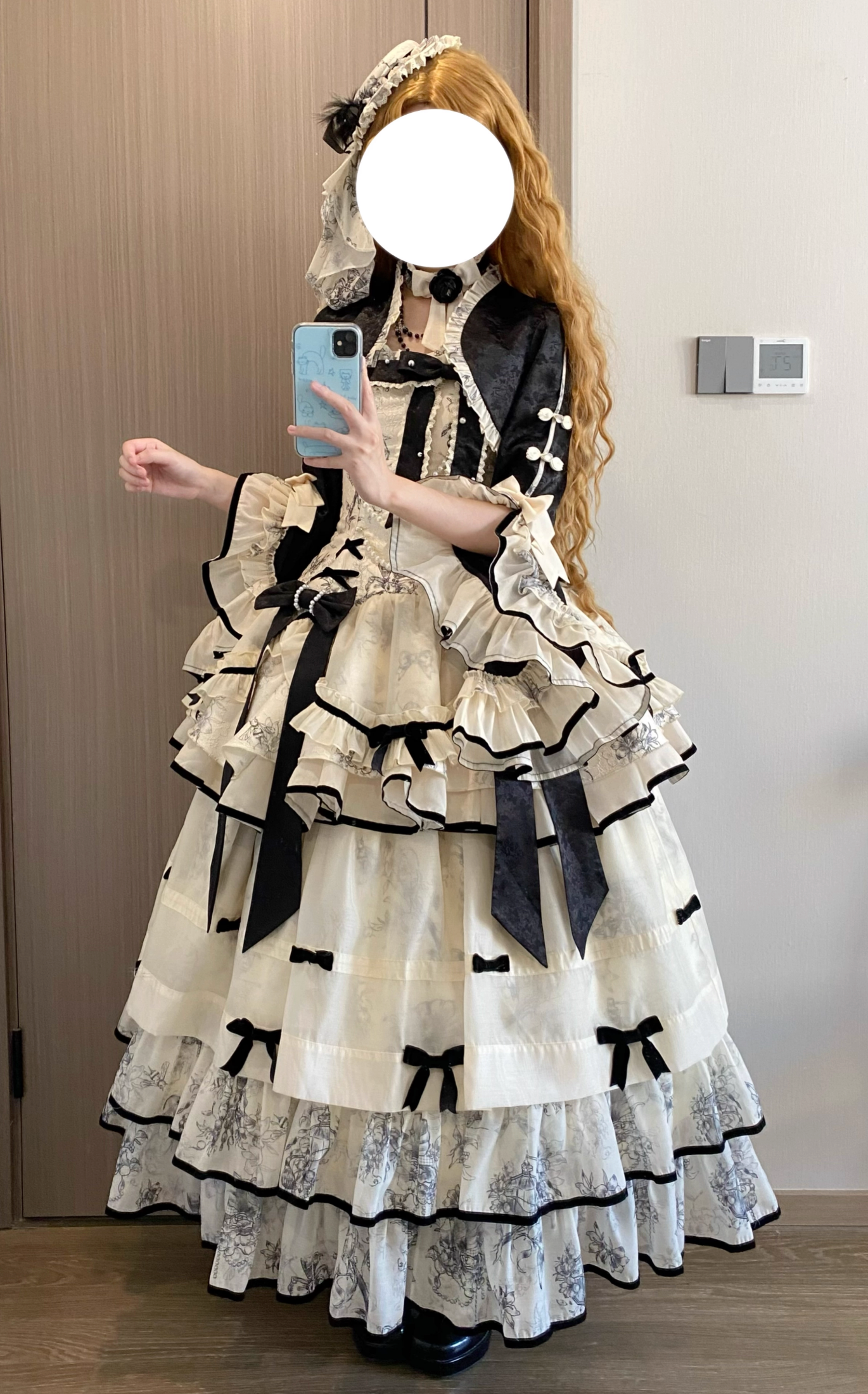 [Pre-order item] Brandy French Pearl Elegant Bustier Dress + Long Skirt + Black Jacquard Jacket + Complete Accessories