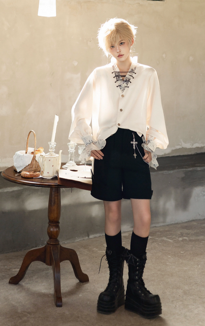 【予約商品】ブランディフレンチシリーズプリンスエレガントショートスリーブシャツ＋ロングスリーブシャツ