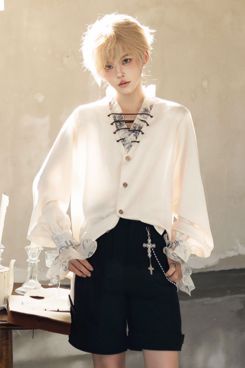 【予約商品】ブランディフレンチシリーズプリンスエレガントショートスリーブシャツ＋ロングスリーブシャツ