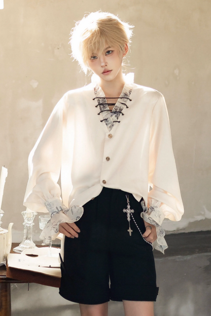 【予約商品】ブランディフレンチシリーズプリンスエレガントショートスリーブシャツ＋ロングスリーブシャツ