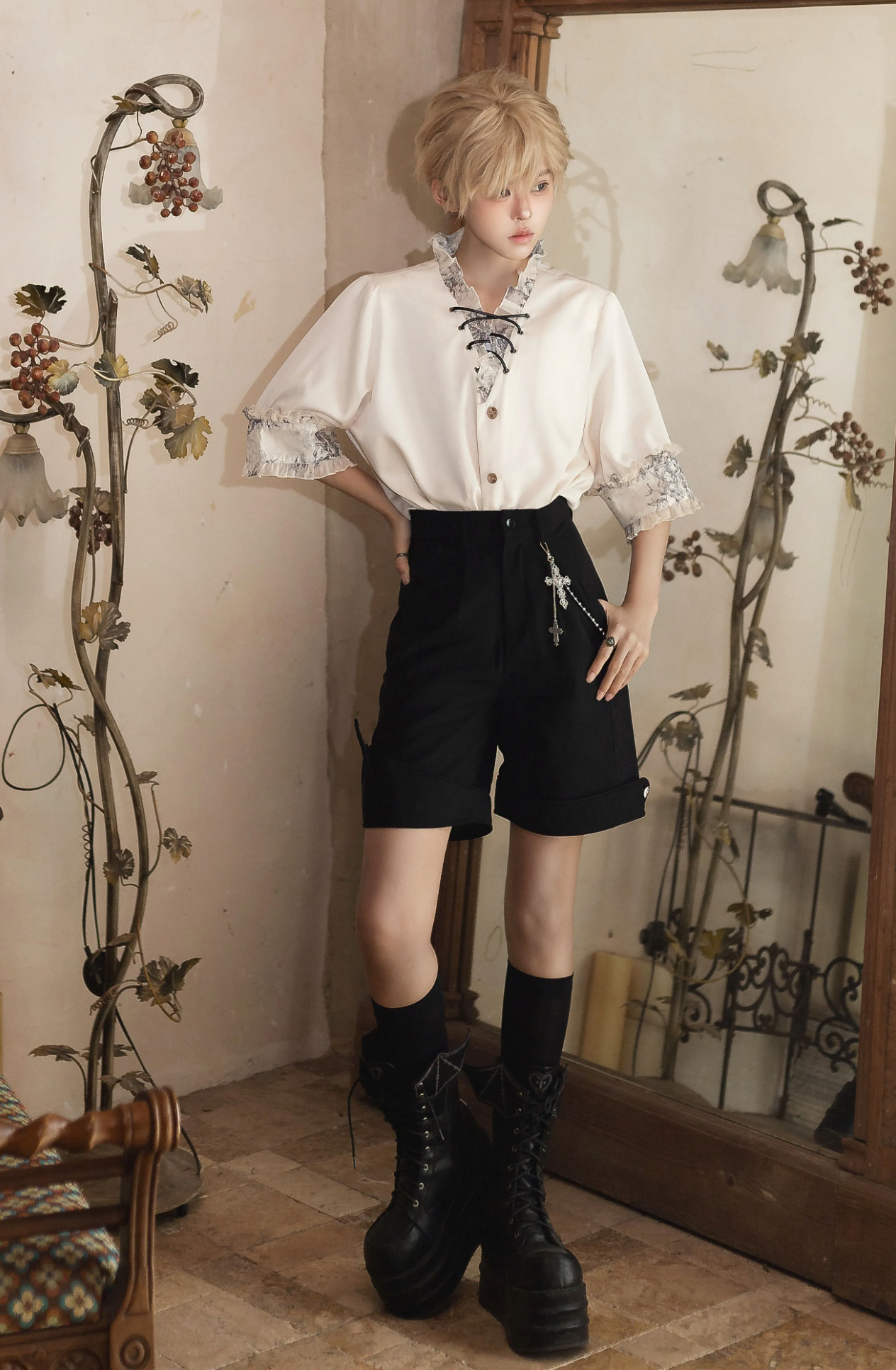 【予約商品】ブランディフレンチシリーズプリンスエレガントショートスリーブシャツ＋ロングスリーブシャツ