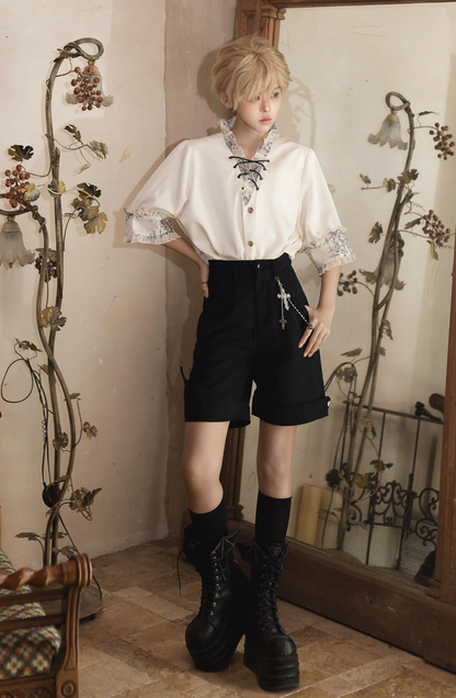 【予約商品】ブランディフレンチシリーズプリンスエレガントショートスリーブシャツ＋ロングスリーブシャツ