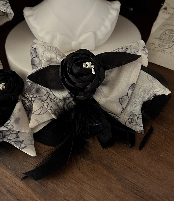 [Pre-order item] Brandy French Pearl Elegant Bustier Dress + Long Skirt + Black Jacquard Jacket + Complete Accessories