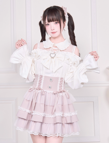 【予約商品】オフショルフリルリボンブラウス