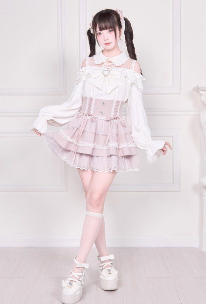 【予約商品】オフショルフリルリボンブラウス