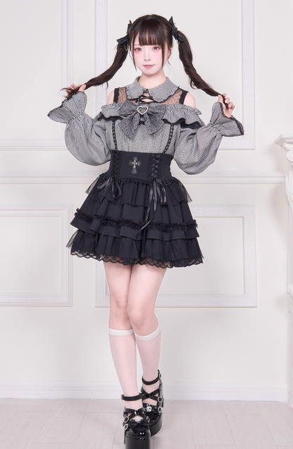 【予約商品】オフショルフリルリボンブラウス