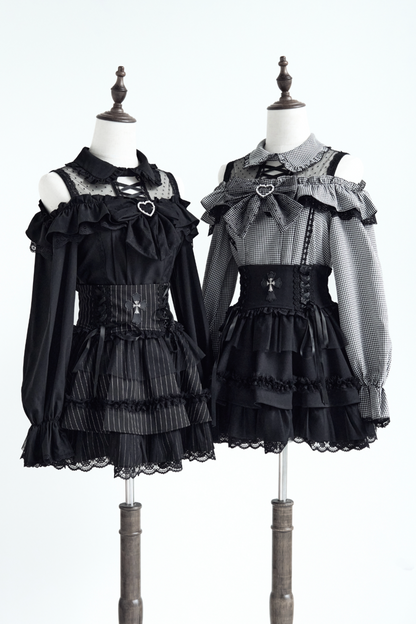 【予約商品】オフショルフリルリボンブラウス