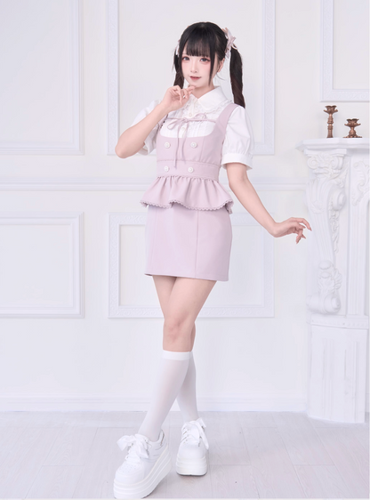 【予約商品】レースリボンシャツ＋サスドレス2WAYスイート&スパイシー