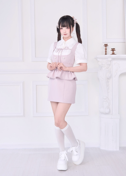 【予約商品】レースリボンシャツ＋サスドレス2WAYスイート&スパイシー