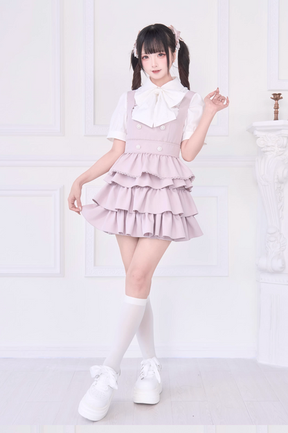 【予約商品】レースリボンシャツ＋サスドレス2WAYスイート&スパイシー