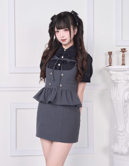 【予約商品】レースリボンシャツ＋サスドレス2WAYスイート&スパイシー