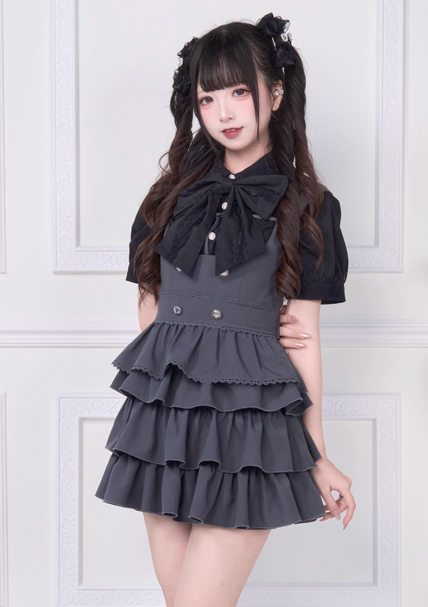 【予約商品】レースリボンシャツ＋サスドレス2WAYスイート&スパイシー