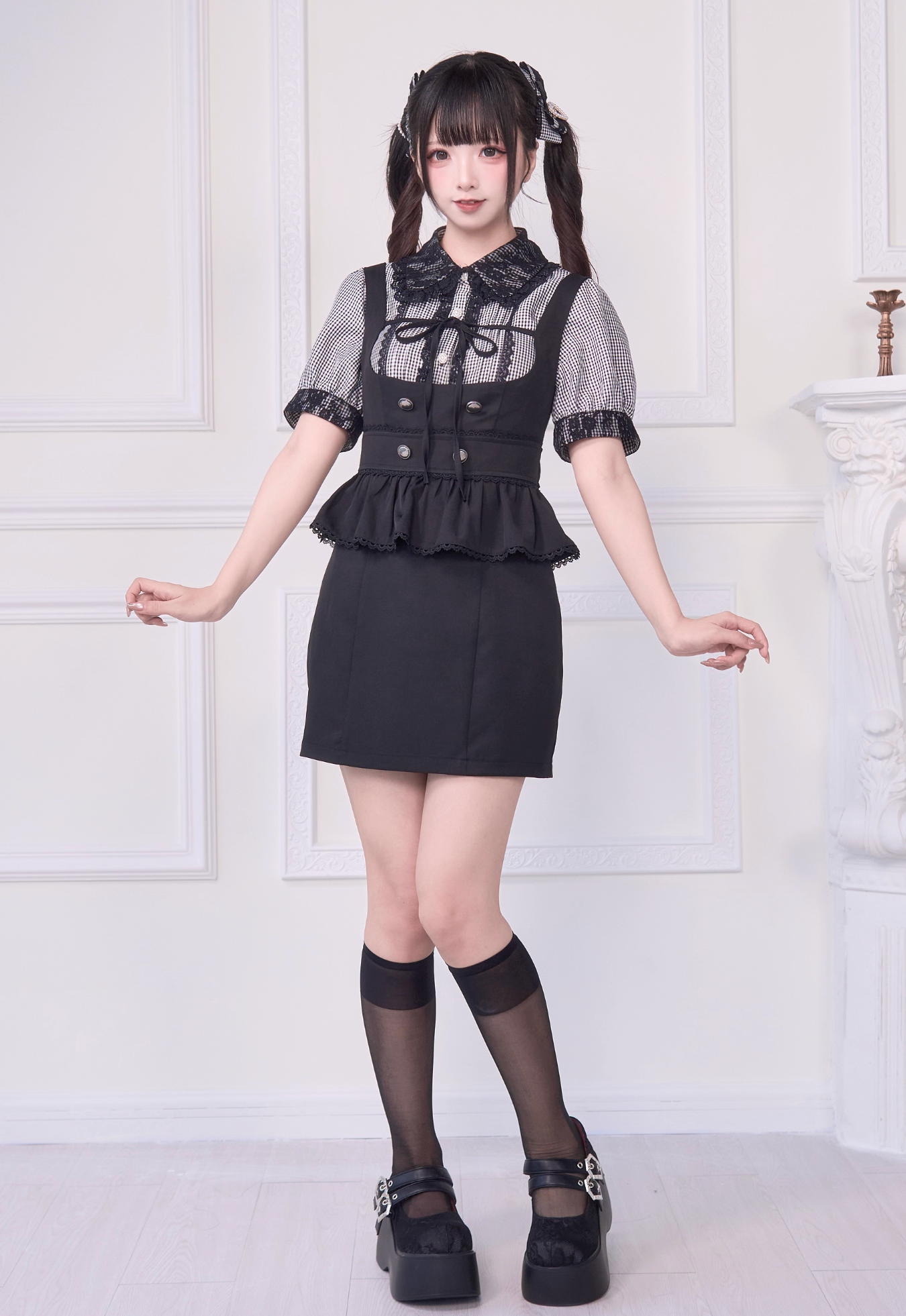 【予約商品】レースリボンシャツ＋サスドレス2WAYスイート&スパイシー