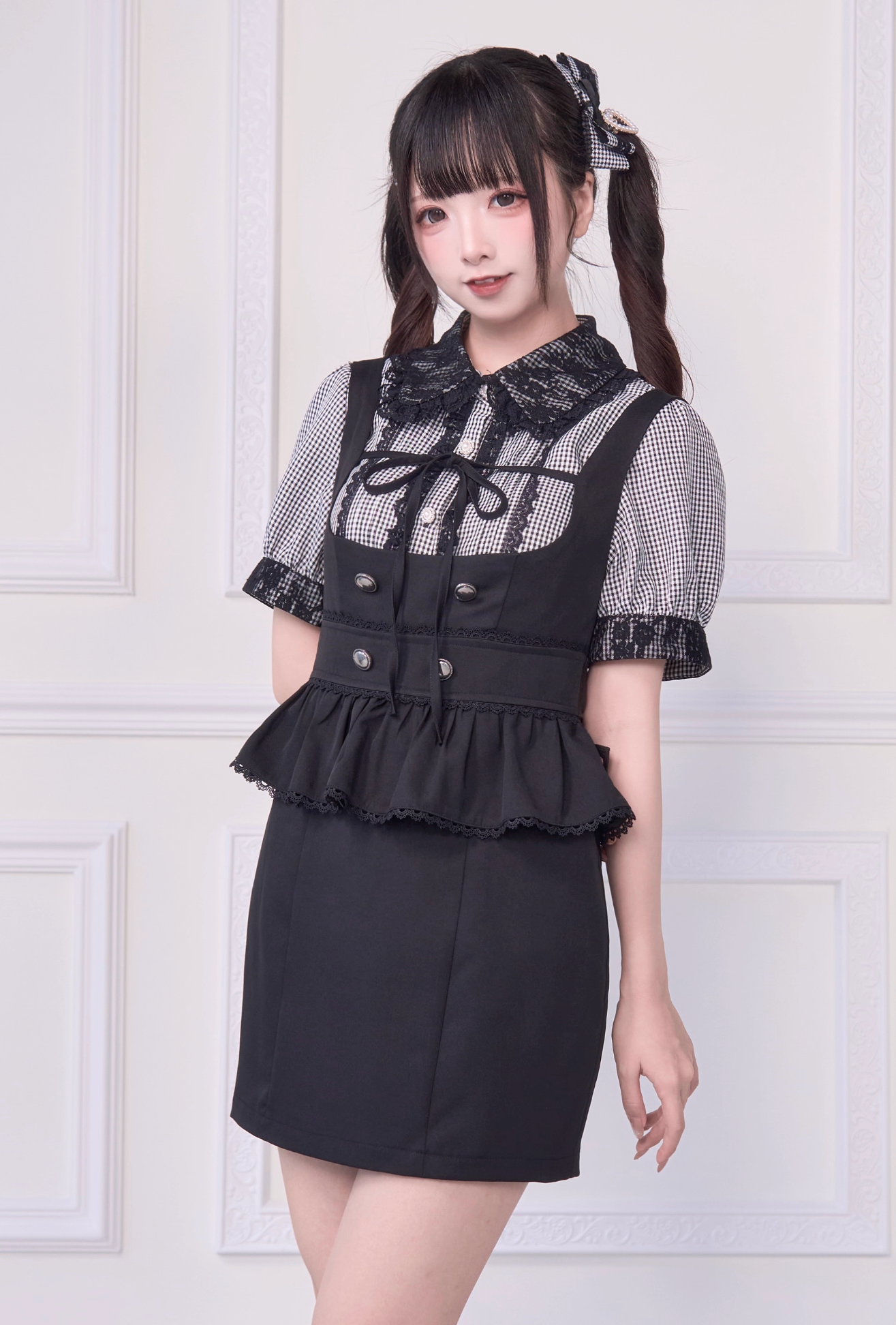 【予約商品】レースリボンシャツ＋サスドレス2WAYスイート&スパイシー