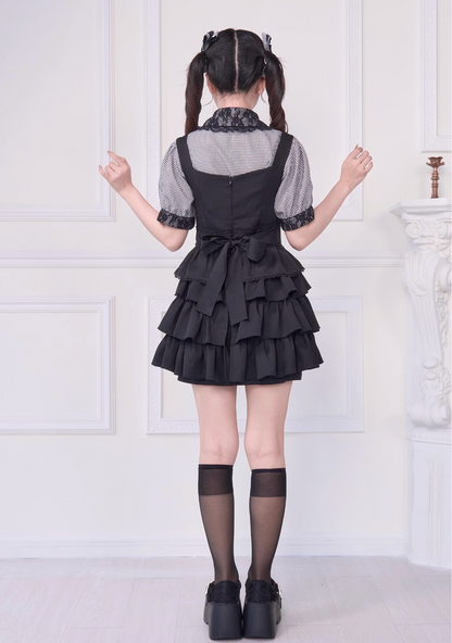 【予約商品】レースリボンシャツ＋サスドレス2WAYスイート&スパイシー