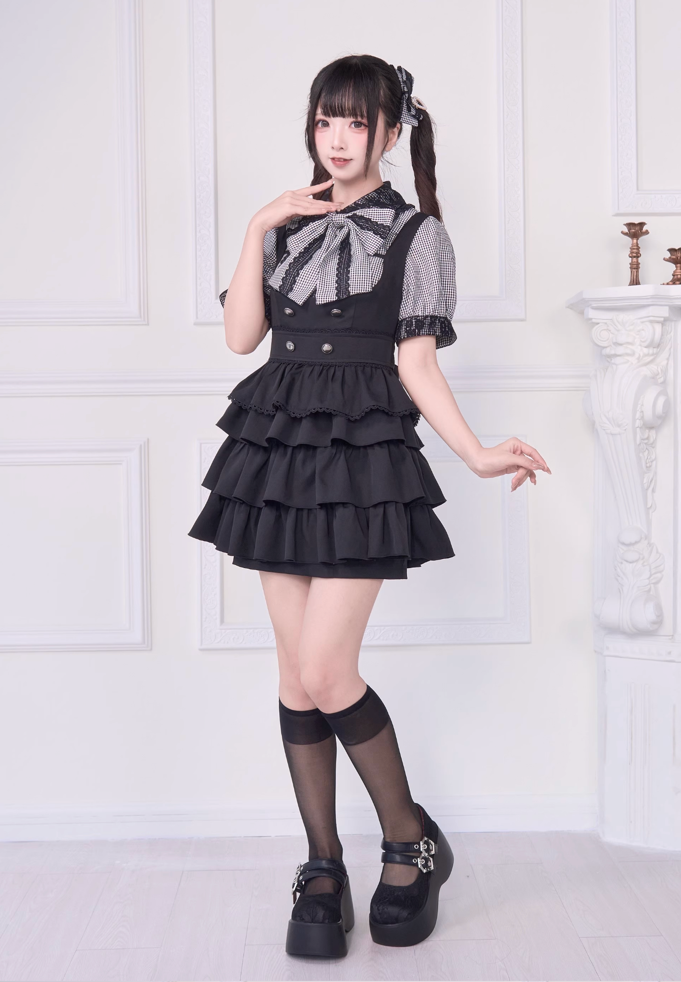 【予約商品】レースリボンシャツ＋サスドレス2WAYスイート&スパイシー